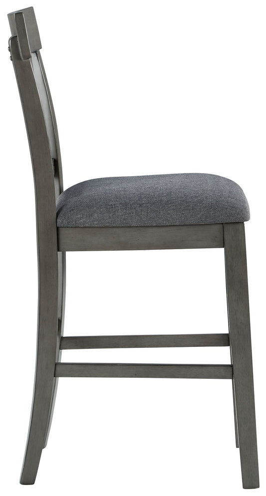 Hallanden - Upholstered Barstool (Set of 2) - Black / Gray