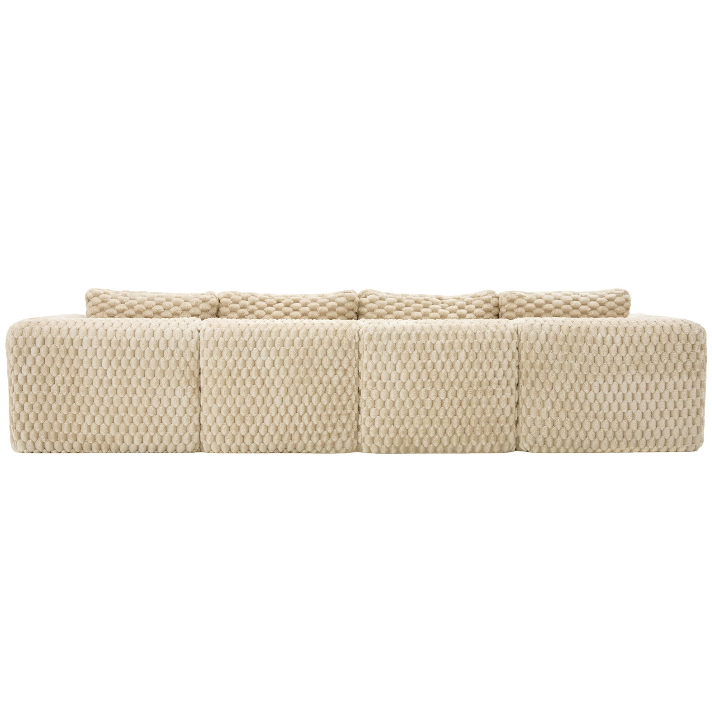 Modular Sectional Sofa, Boneless Couch With 2 Movable Ottomans