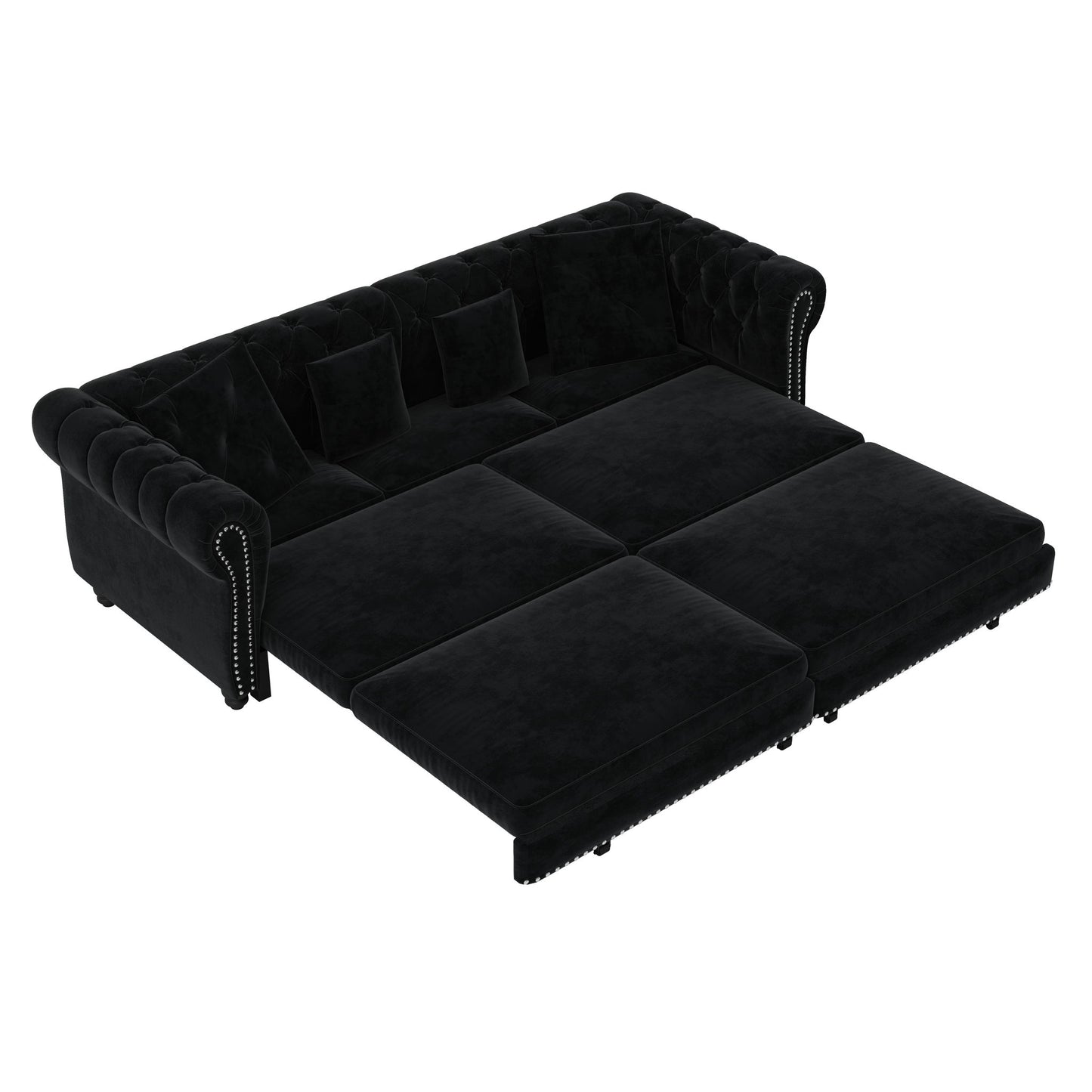 3 In 1 Convertible Sleeper Sofa Bed With Movable Ottoman