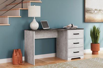 Shawburn - Home Office Desk - White / Dark Charcoal Gray