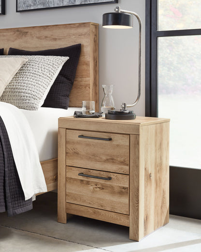 Hyanna - Two Drawer Night Stand - Tan Brown