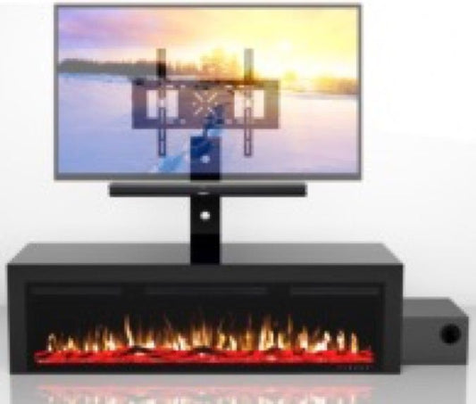Fireplace TV Stand With Sound System For 75-80" TV's - Black