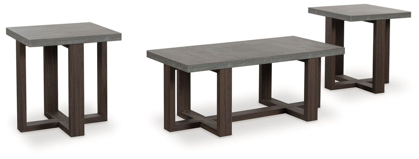 Dynnford - Occasional Table Set (Set of 3) - Gray / Brown