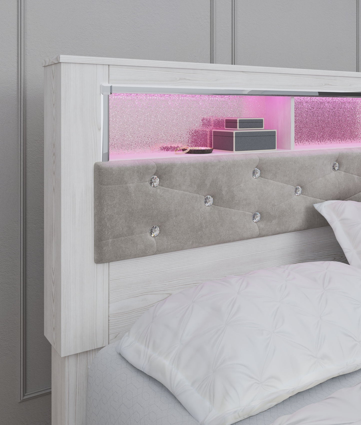 Altyra - King Bookcase Panel Bed - White