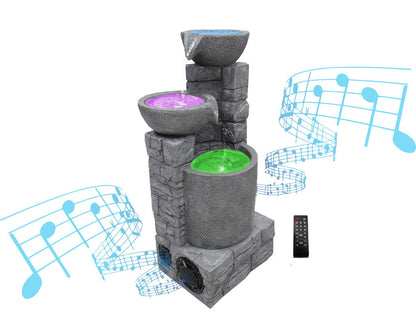 Bluetooth LED Water Fountain - Dark Gray