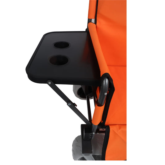 3 In 1 Folding Wagon With Bench Seat & Rear Mounted Tabletop - Orange