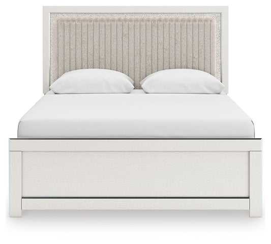 Zuraleus - Upholstered Panel Platform Bed With Roll Slats
