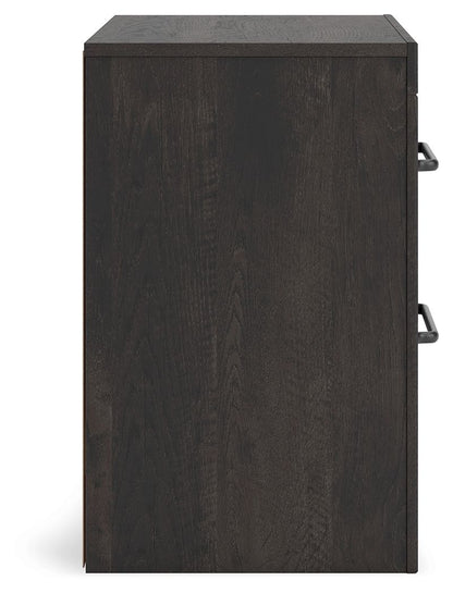 Hollivern - Two Drawer Night Stand - Dark Gray