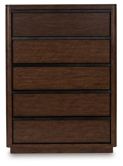Dilenno - Five Drawer Chest - Dark Brown