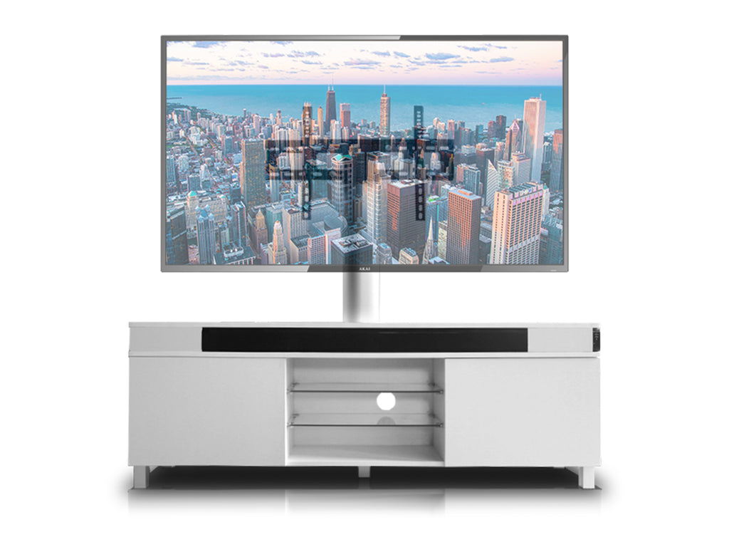 Modern Lacquer TV Stand For 65" TV - White