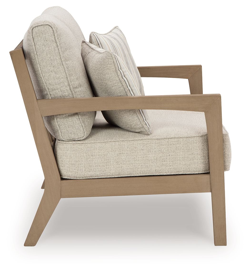 Hallow Creek - Loveseat With Cushion - Driftwood