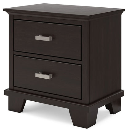 Covetown - Two Drawer Night Stand - Dark Brown