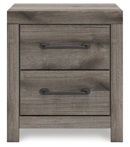 Graystorm - Two Drawer Night Stand - Brown Gray