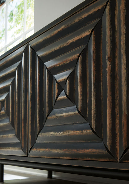 Fair Ridge - Accent Cabinet - Distressed Black