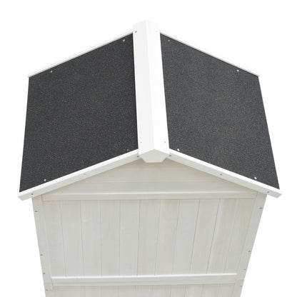Storage Shed With Double Doors For Outdoor Garden Tool Organization - White