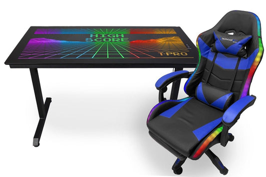 Gaming Desk And Chair- Blue & Black