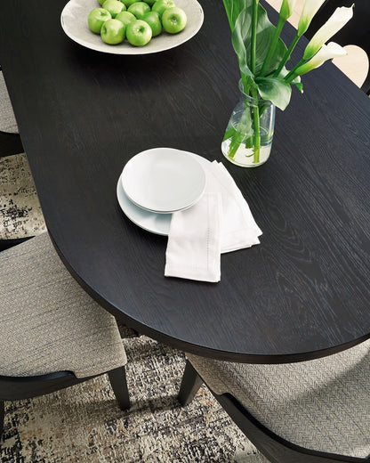 Rowanbeck - Oval Dining Room Table - Black