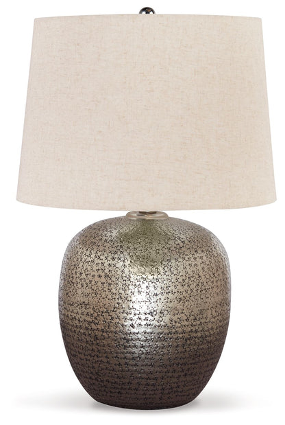 Magalie - Metal Table Lamp  - Antique Silver Finish