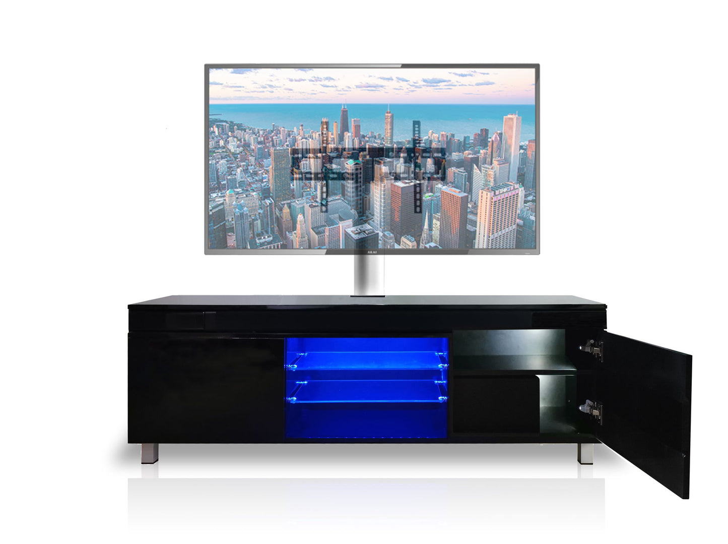 Modern Lacquer TV Stand For 65" TV - Black