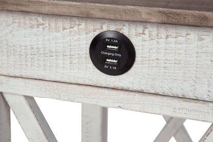 Adalane - Accent Table - White / Gray