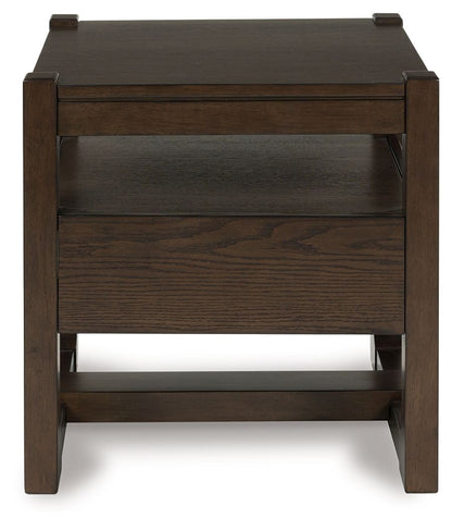 Breckington - Square End Table - Dark Brown