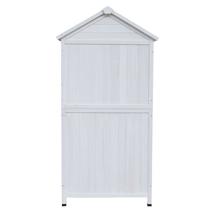 Storage Shed With Double Doors For Outdoor Garden Tool Organization - White