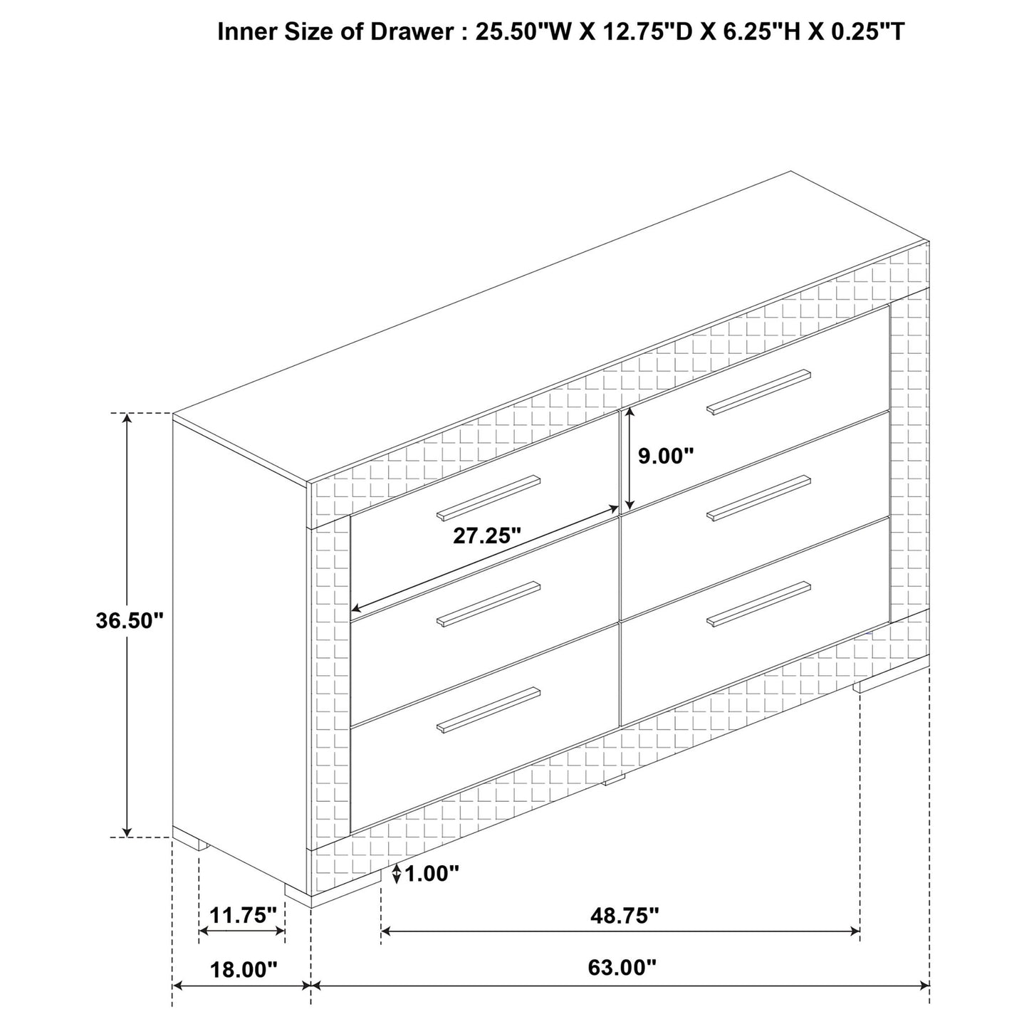Pierce - 4 Piece Bedroom Set With LED Lighting