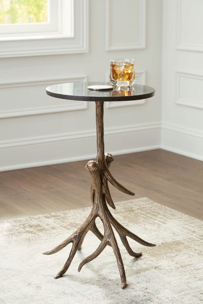 Lemkins - Accent Table - Black / Antique Gold Finish
