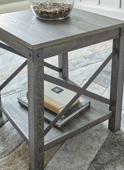 Freedan - Square End Table - Grayish Brown