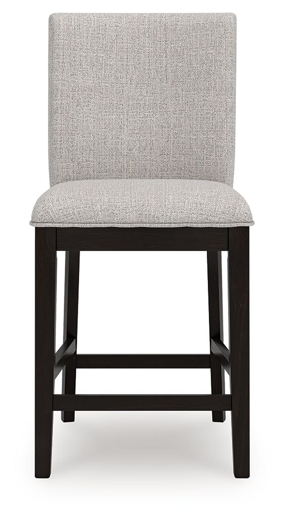 Neymorton - 5 Pc. - Rectangular Dining Room Counter Table, 4 Barstools - Dark Grayish Brown