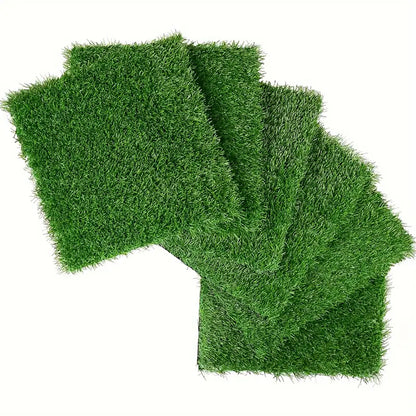 Artificial Lawn Interlocking Grass Tiles For Patio (Set of 36) - Green