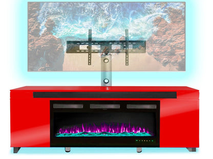 Fireplace TV Stand For 75-80" TV's - Red