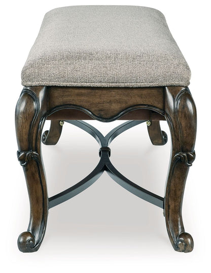 Maylee - Upholstered Storage Bench - Dark Brown