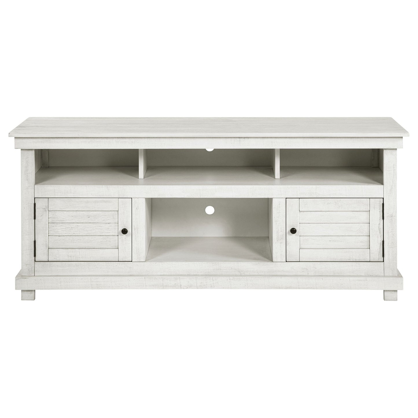 Castleton - TV Stand Media Console With Open Shelves And Storage Compartments - Antique White