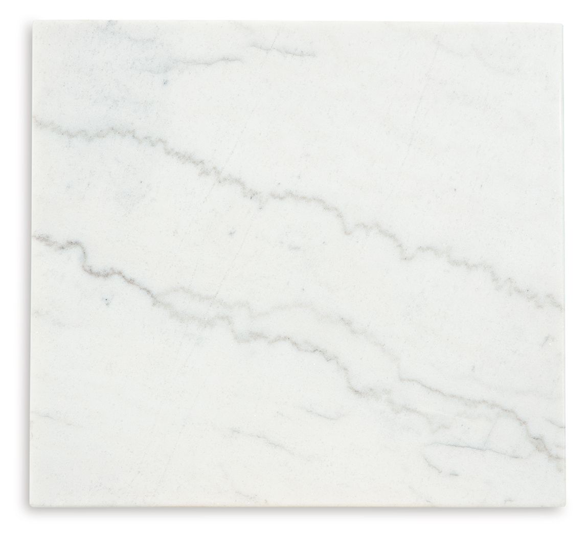 Burkhaus - Rectangular End Table - White / Dark Brown