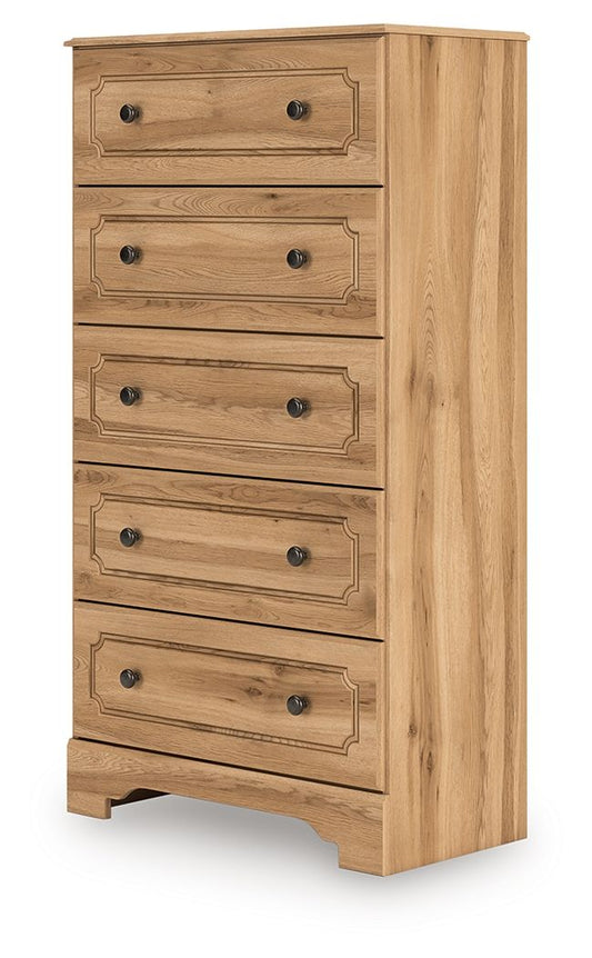 Aleaport - Five Drawer Chest - Warm Brown