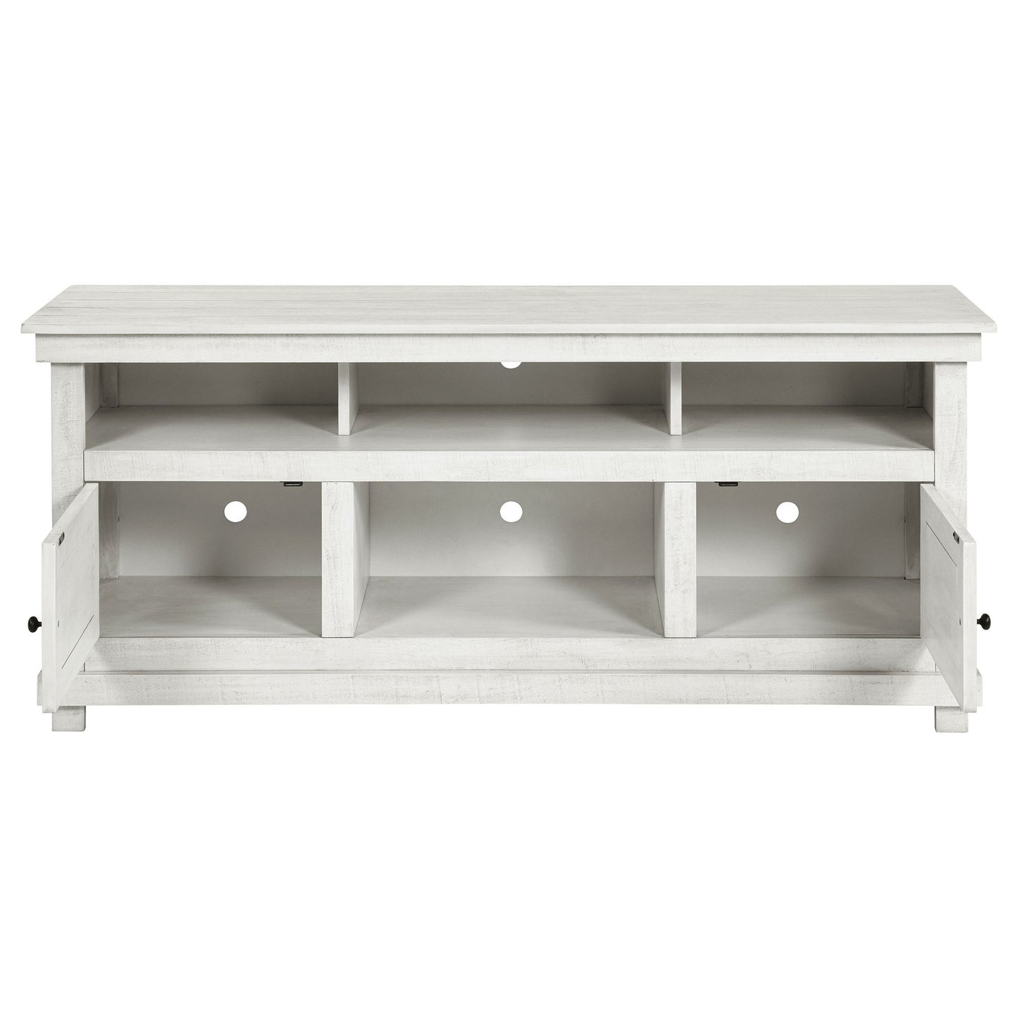Castleton - TV Stand Media Console With Open Shelves And Storage Compartments - Antique White