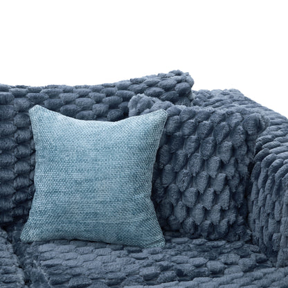 Modular Sectional Sofa, Boneless Couch With 2 Movable Ottomans