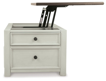 Bolanburg - Lift Top Cocktail Table - White / Brown / Beige