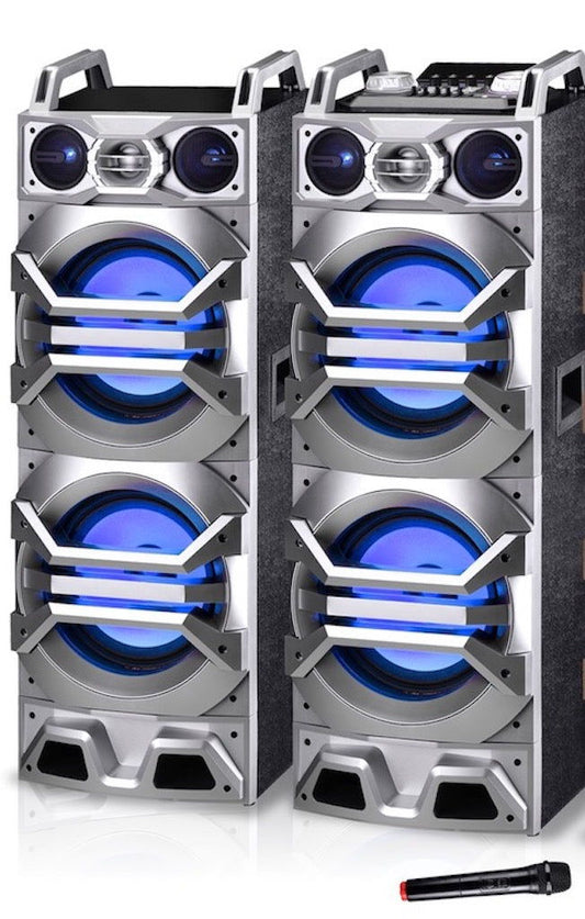 Pair Of Bluetooth Speakers 5000 Watt - Pearl Silver