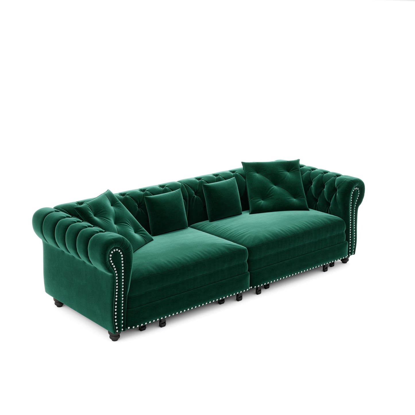 3 In 1 Convertible Sleeper Sofa Bed With Movable Ottoman