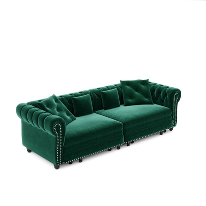 3 In 1 Convertible Sleeper Sofa Bed With Movable Ottoman
