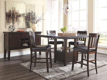 Haddigan - Rectangular Dining Room Counter Extension Table - Dark Brown