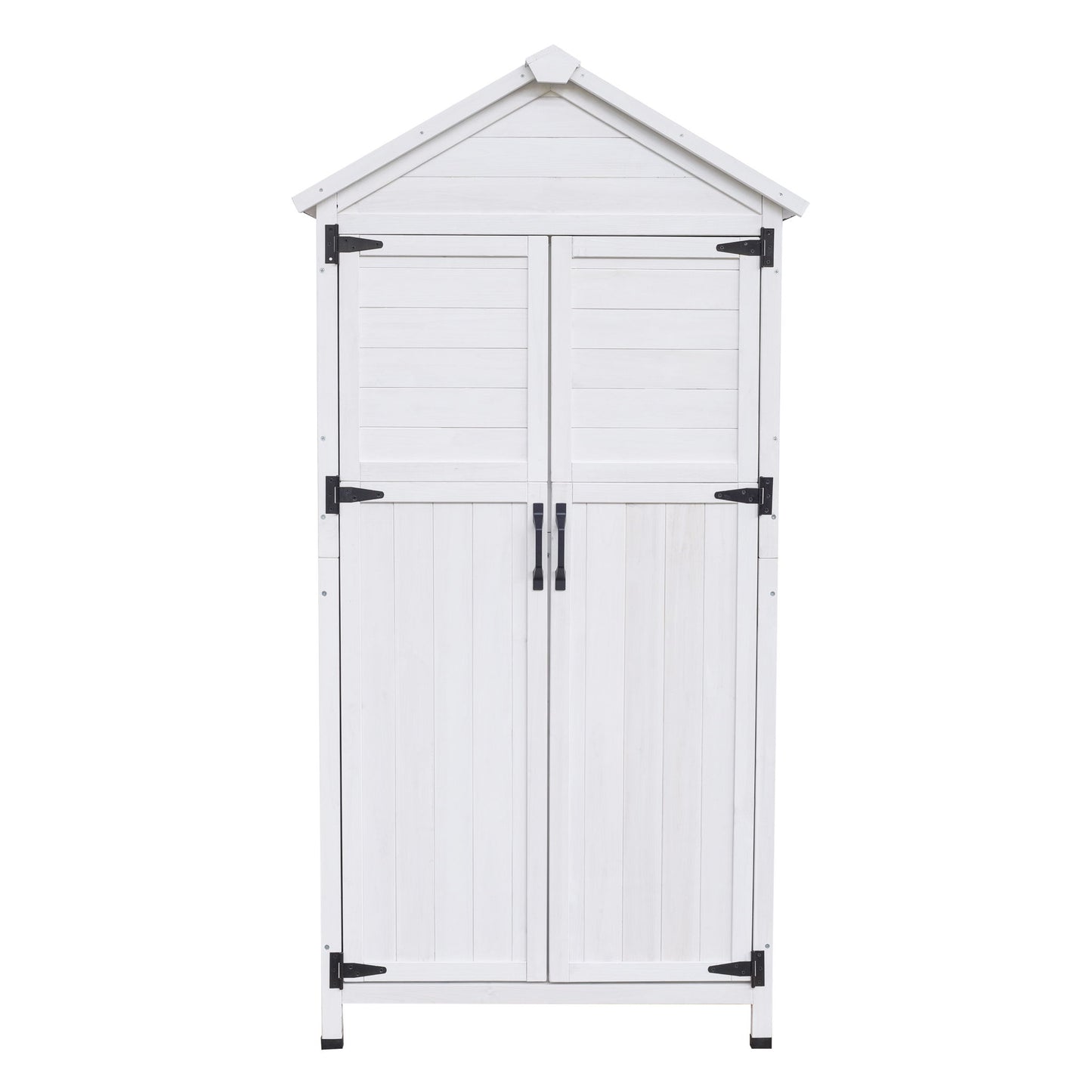 Storage Shed With Double Doors For Outdoor Garden Tool Organization - White