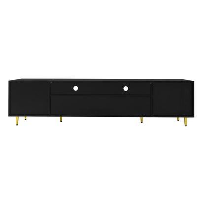 TV Stand For TVs Up To 80", Entertainment Center With 2 Shelves And LED Lights