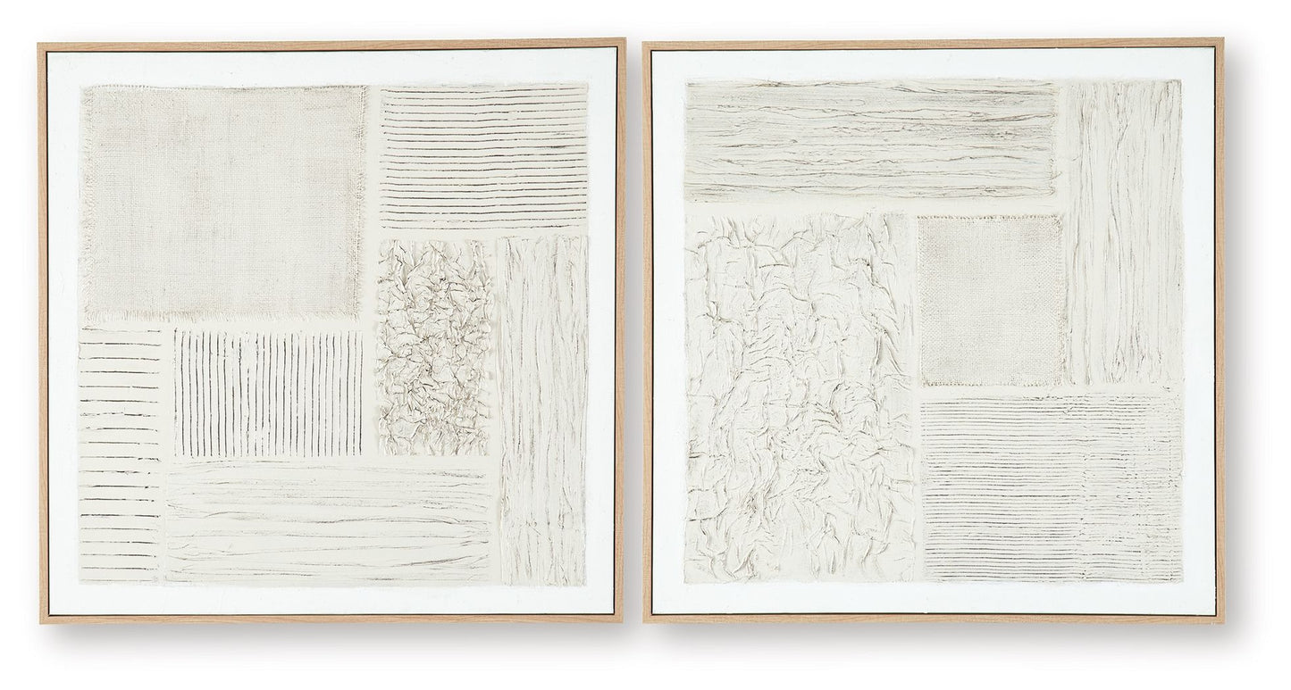 Andorfield - Wall Art Set (Set of 2) - Beige / Black / White