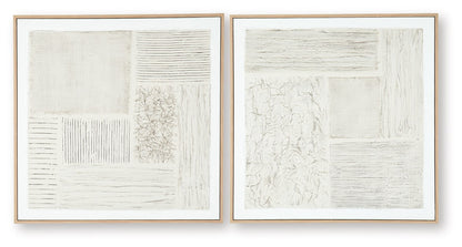 Andorfield - Wall Art Set (Set of 2) - Beige / Black / White