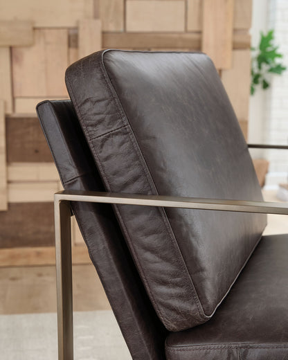 Bradett - Accent Chair - Dark Brown / Gold Finish