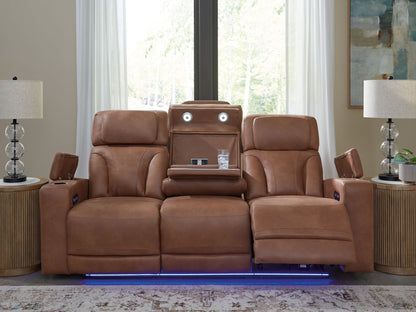 Clean-Slate - Power Reclining Sofa / Adj Headrest - Caramel