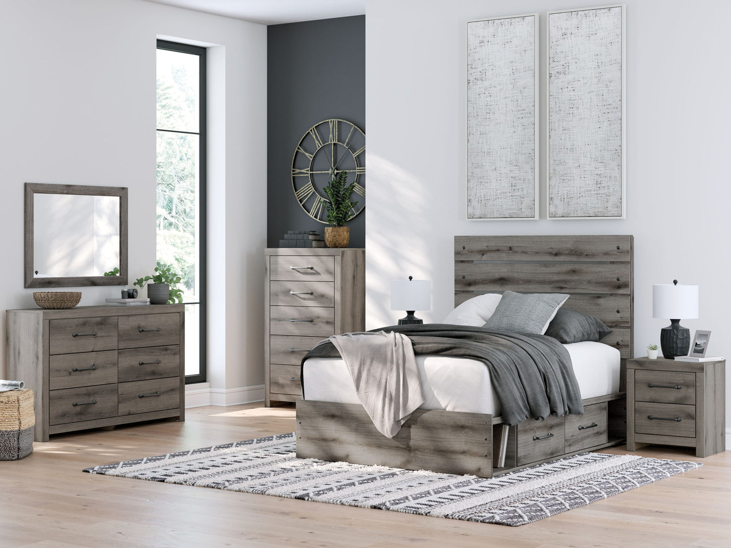 Graystorm - Panel Bed With Storage